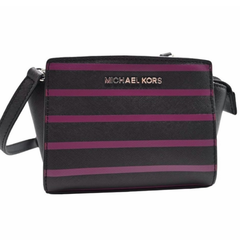 Michael Kors Selma Stripe Mini Messenger